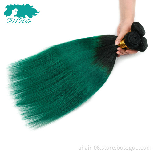 TB/Green color human hair, straight TB/Green hair bundles